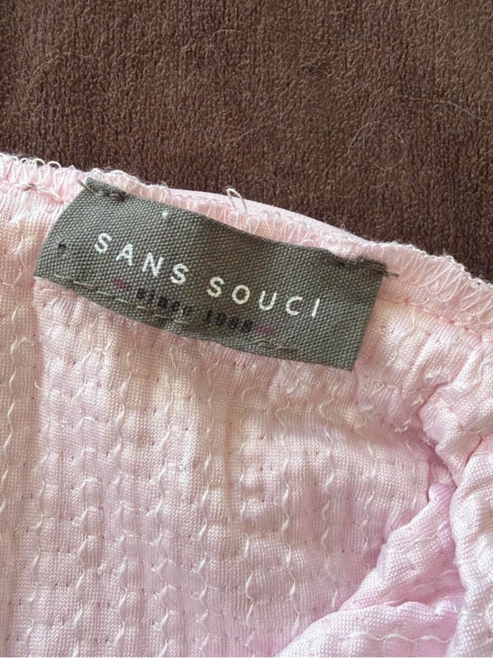 Sans Souci Light Pink Sequin Halter Peplum Camisole - Picture 4 of 4